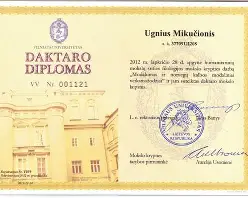 Daktaro diplomas / Mokslo daktaro laipsnis
