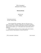 Studijų ar darbo rekomendacijos